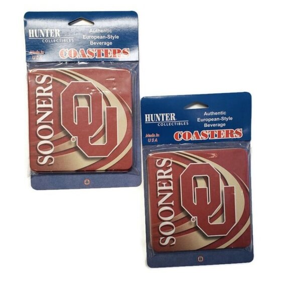 Hunter Collectibles Other - NCAA Oklahoma Sooners Lot of 2 Packs Beverage Coasters Parties Tailgating Dorms